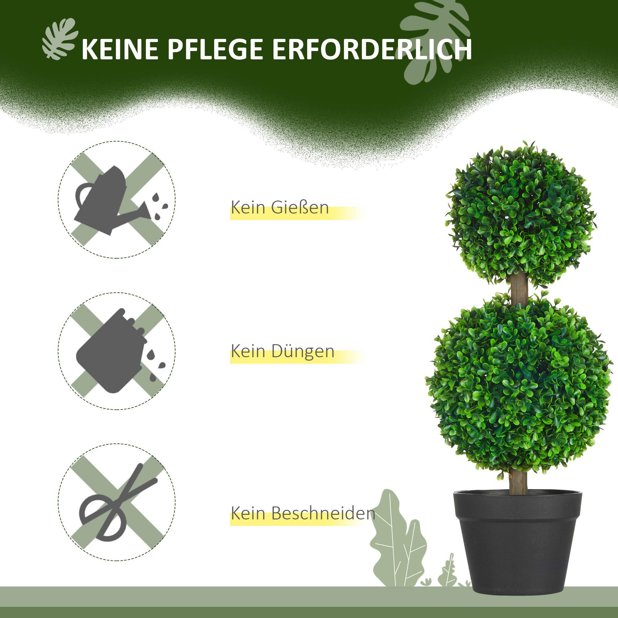 Buis artificiels sur pied plastique pour entrée magasin jardin sans soin 60cm vert - ComfortXL Outdoor Living - Image 8