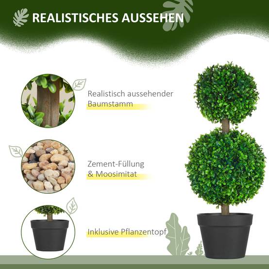 Buis artificiels sur pied plastique pour entrée magasin jardin sans soin 60cm vert - ComfortXL Outdoor Living - Image 6
