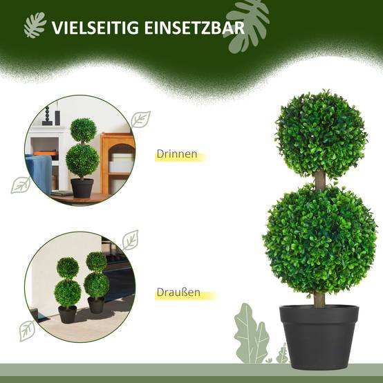 Buis artificiels sur pied plastique pour entrée magasin jardin sans soin 60cm vert - ComfortXL Outdoor Living - Image 7