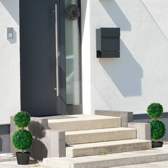Buis artificiels sur pied plastique pour entrée magasin jardin sans soin 60cm vert - ComfortXL Outdoor Living - Image 3