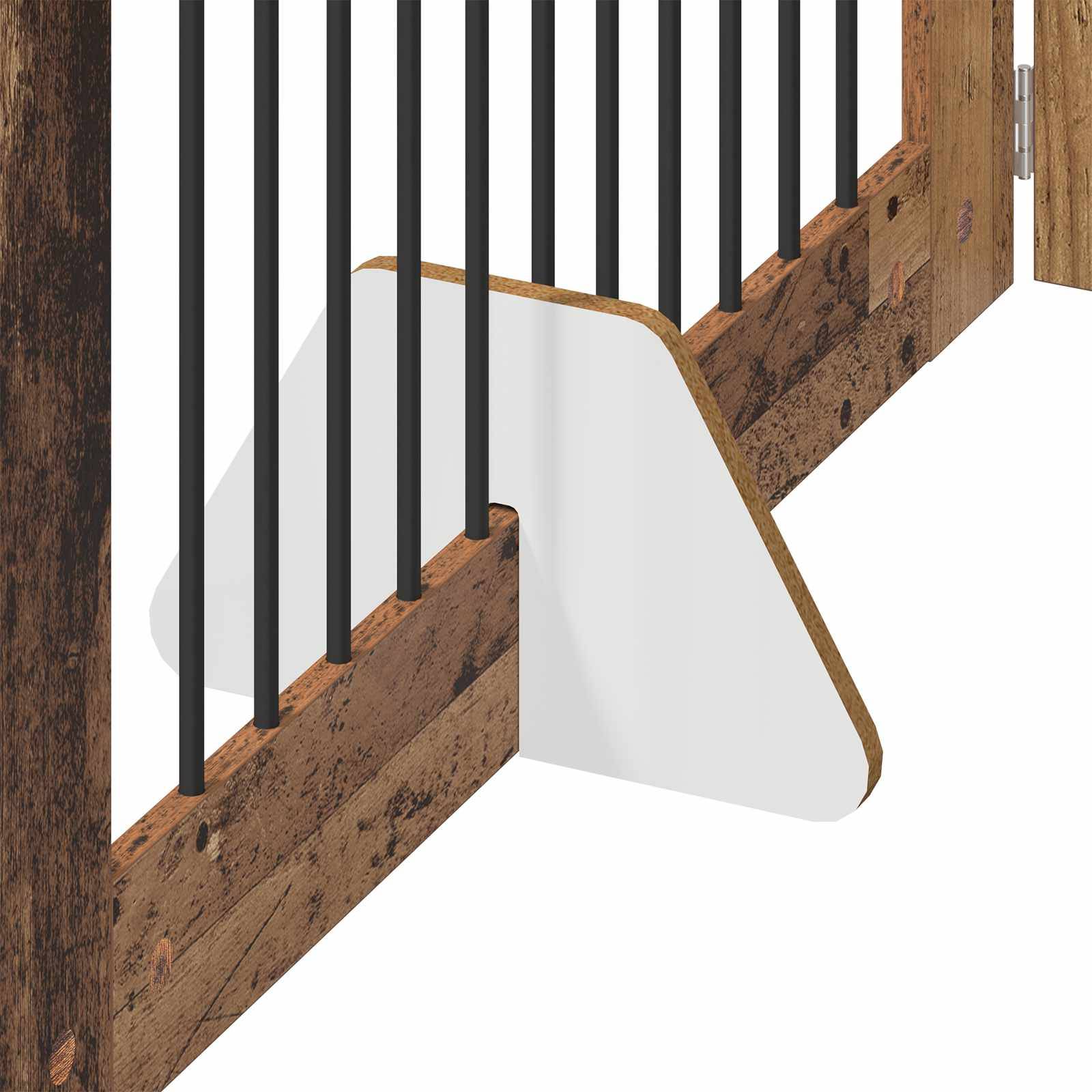 Barrière pour chien bois d'ingénierie bois ancien 602 x 34 x 60 cm - PANGIVO - Image 7