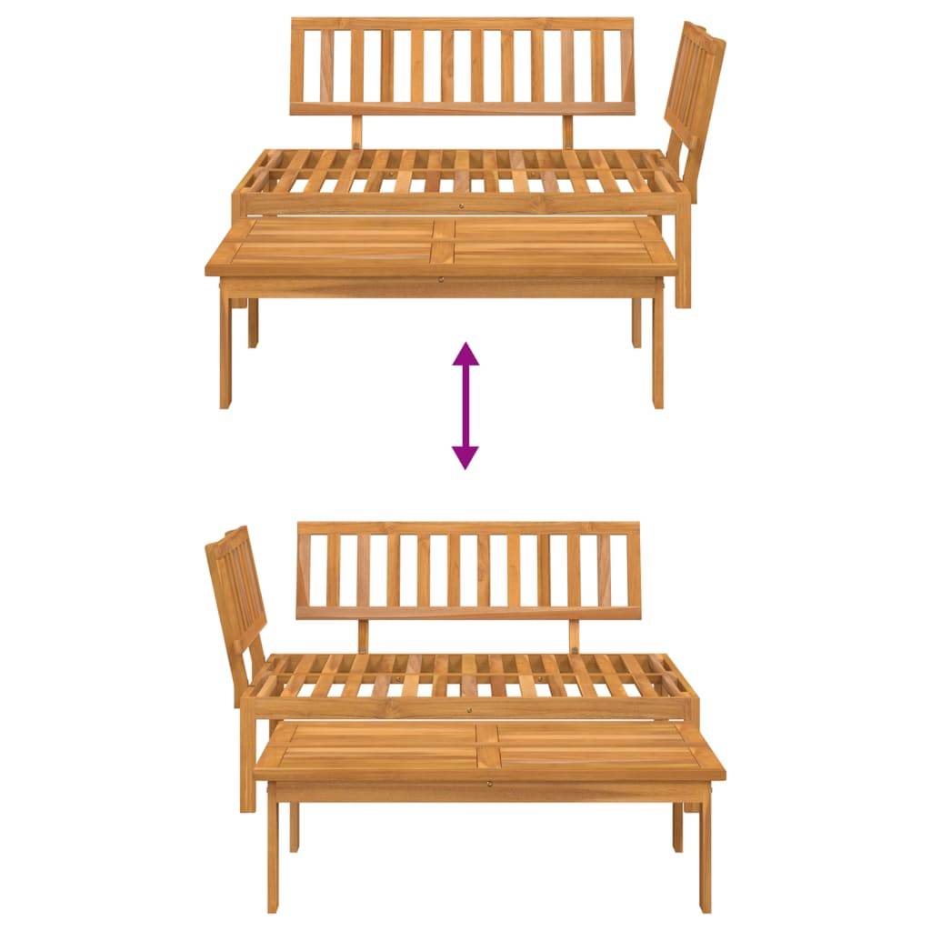 Salon de Jardin Palette 2 Pièces Bois d'Acacia Massif avec Canapé d'Angle et Table Basse Brun – ComfortXL Outdoor Living - Image 6