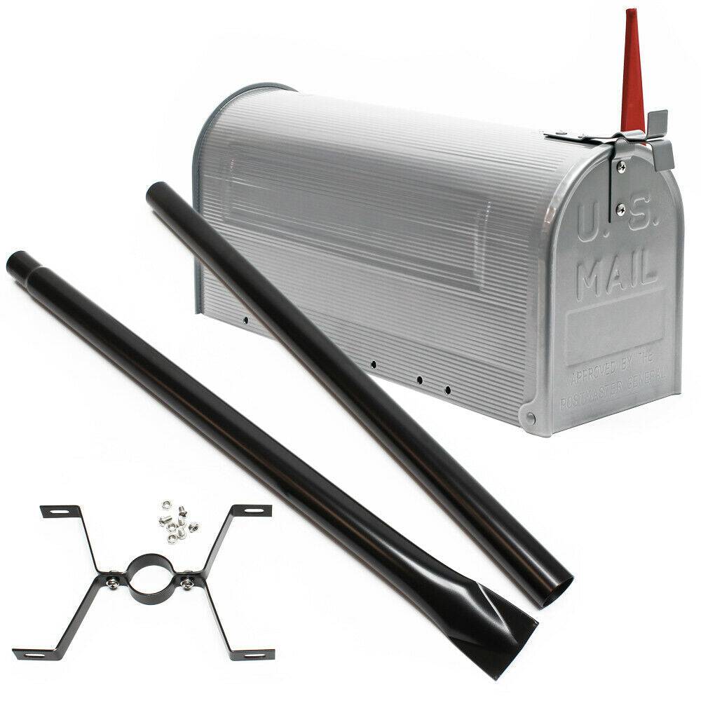 Helloshop26 - Us mailbox boite aux lettres design américain argenté pied de support courrier - Imagen 3