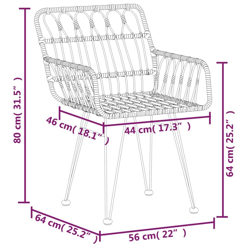 Salon de Jardin 4 Personnes Résine Tressée Table Carrée 80cm Verre Brun – ComfortXL Outdoor Living - Image 10