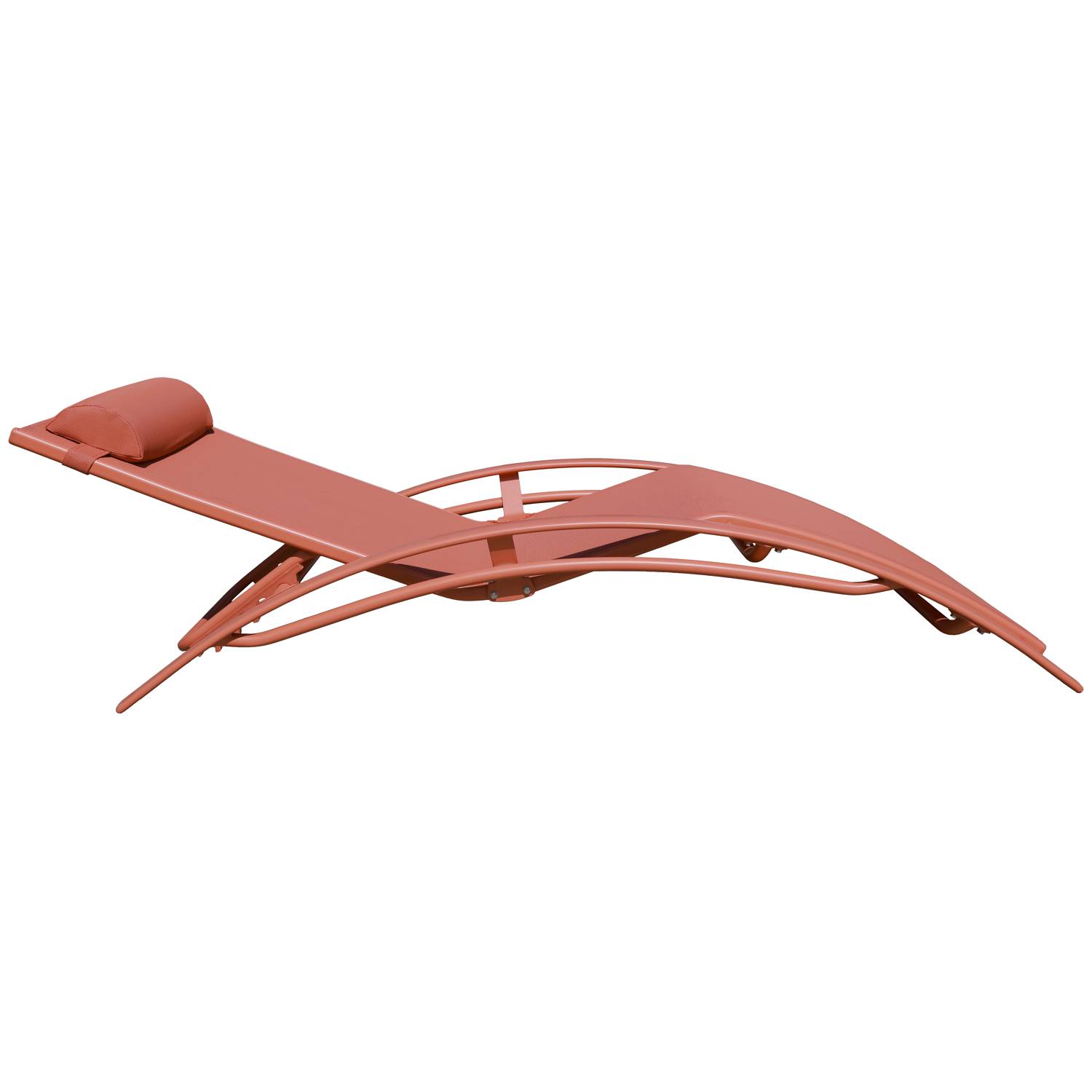 Happy Garden - Lot de 2 transats GALAPAGOS en textilène terracotta - aluminium terracotta - HAPPY GARDEN - Imagen 5