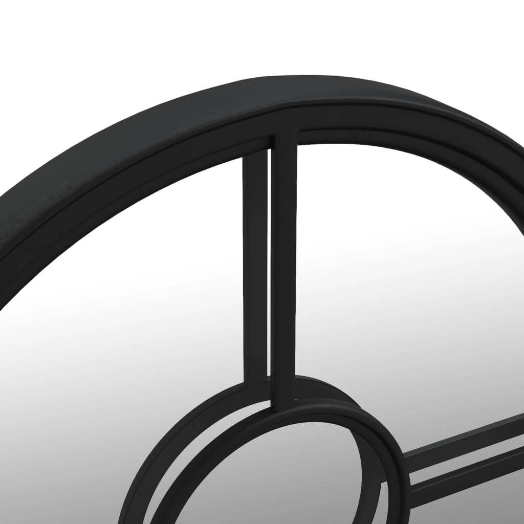 Maison Chic - Miroir de jardin - Miroir d'extérieur - miroir de maquillage Noir 60x4 cm Fer Rond utilisation extérieure - Image 5