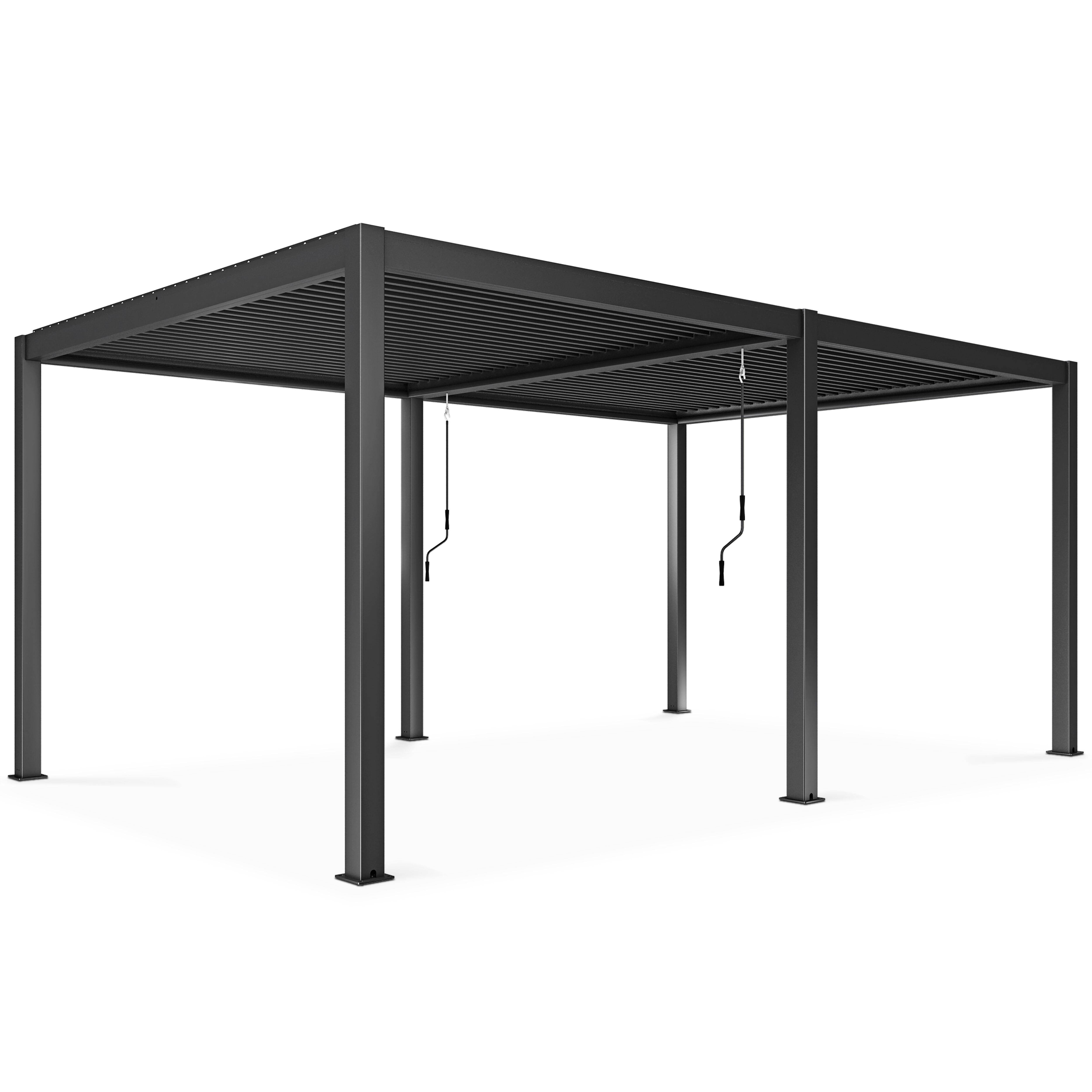 Oviala - Pergola bioclimatique autoportée gris 3 x 6 x 2.57 m Athenes - Oviala - Imagen 2