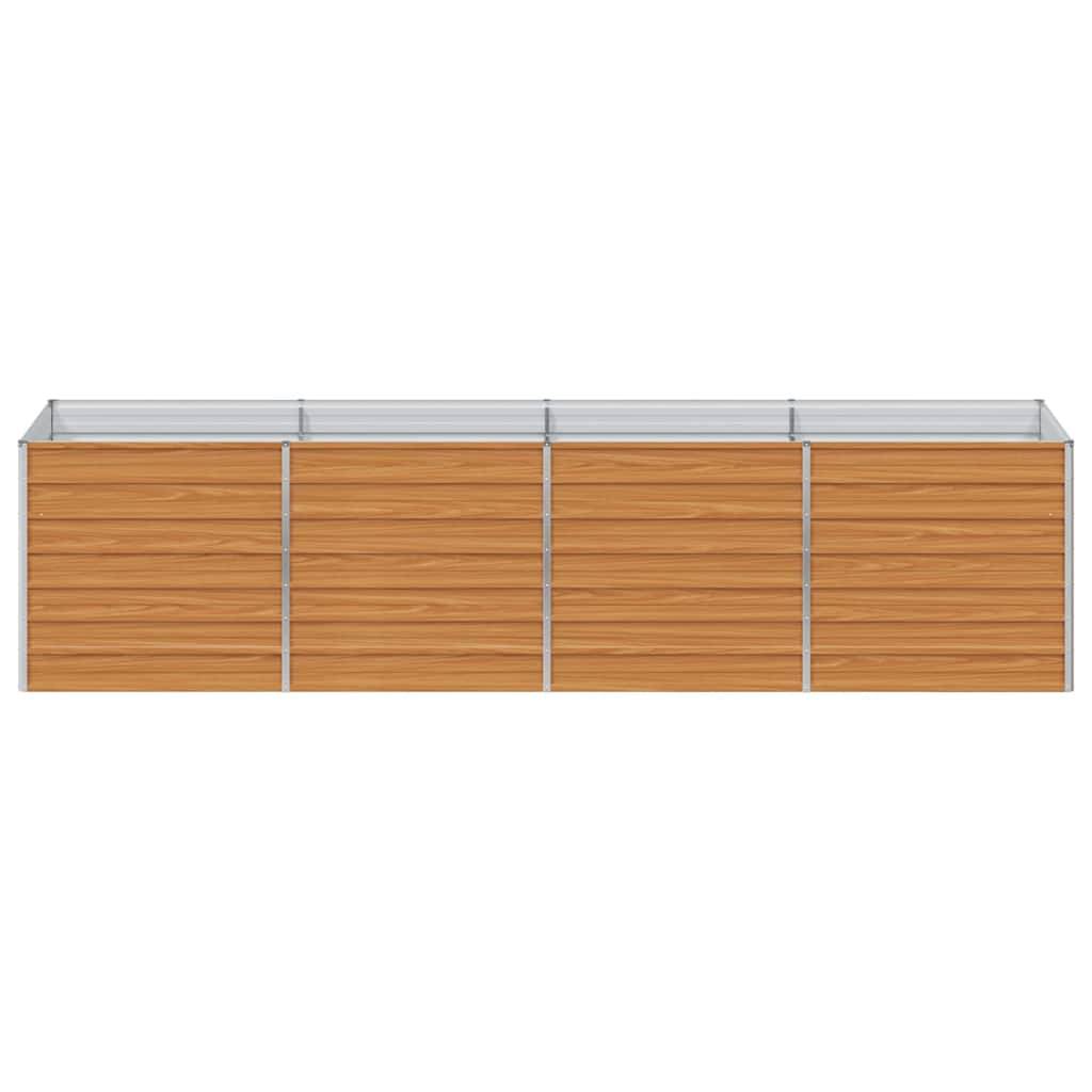 Helloshop26 - Jardinière surélevée design industriel chic extérieur 320 x 80 x 77 cm avec drainage facile en acier galvanisé marron clair - Image 2