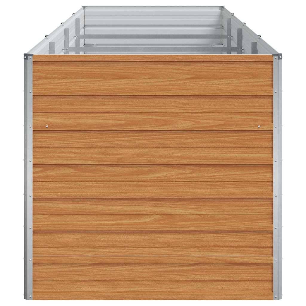 Helloshop26 - Jardinière surélevée design industriel chic extérieur 320 x 80 x 77 cm avec drainage facile en acier galvanisé marron clair - Image 3