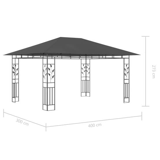 ComfortXL - Tonnelle de Réception Acier avec Moustiquaire Intégrée et Lumières LED Anthracite 4x3 m – ComfortXL Outdoor Living - Image 5
