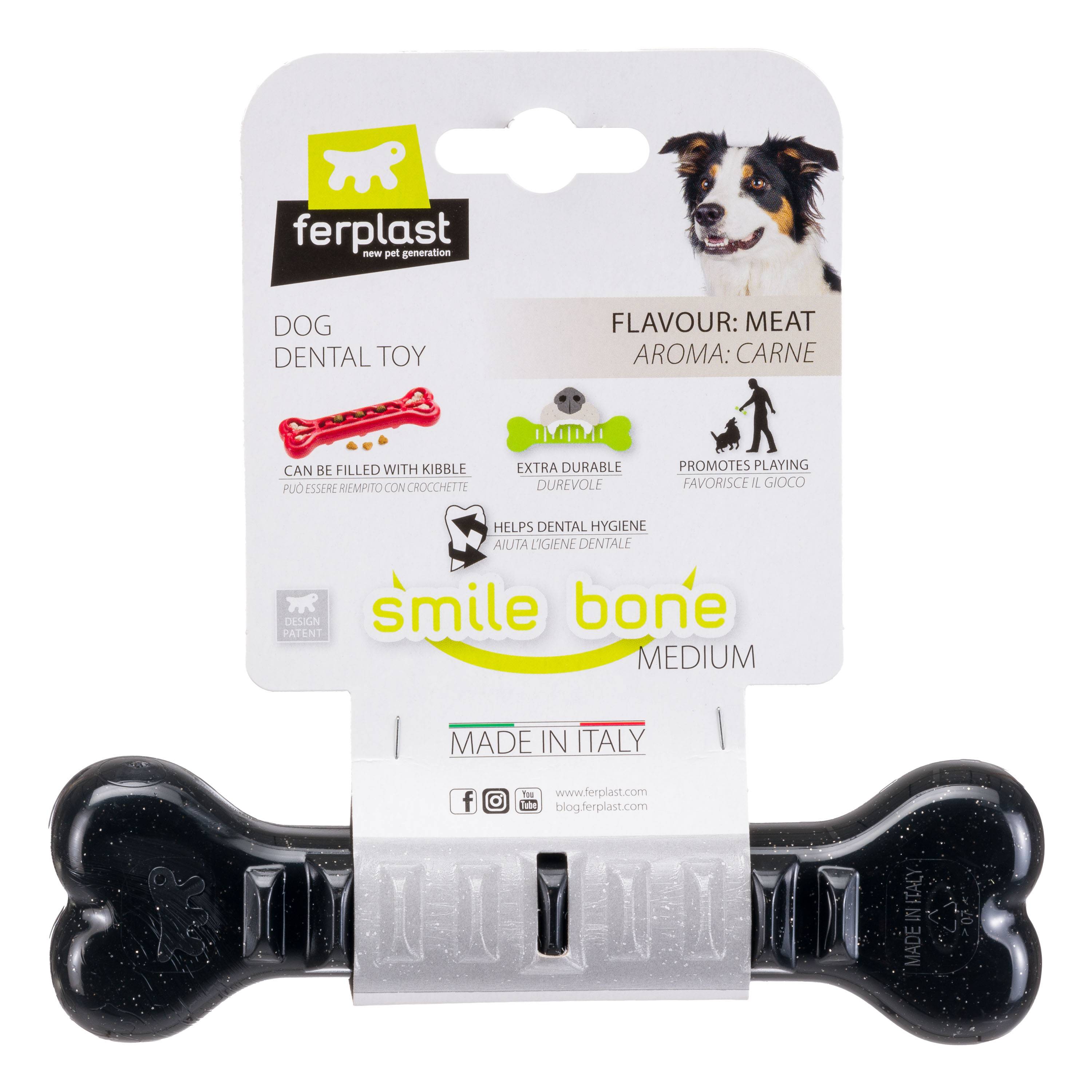 Ferplast - Ferplast Jouet Chien, Os Distributeur Croquettes Friandises pour Chien, en Matériau Durable à Mâcher, Arôme de Viande, Hygiène Dentaire, SMILE Os a - Imagen 7