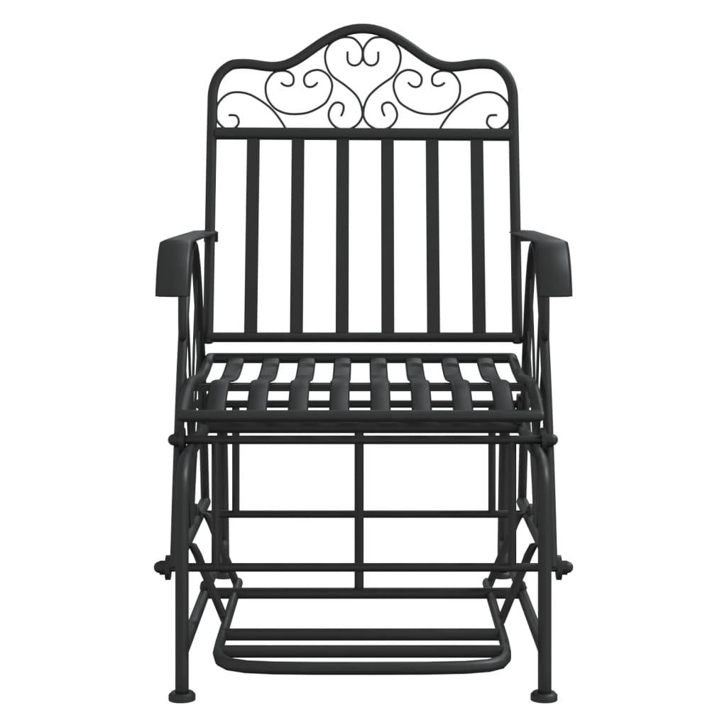 Banc de jardin | Banc coulissant 61 cm Noir Acier Maison Chic - Image 3
