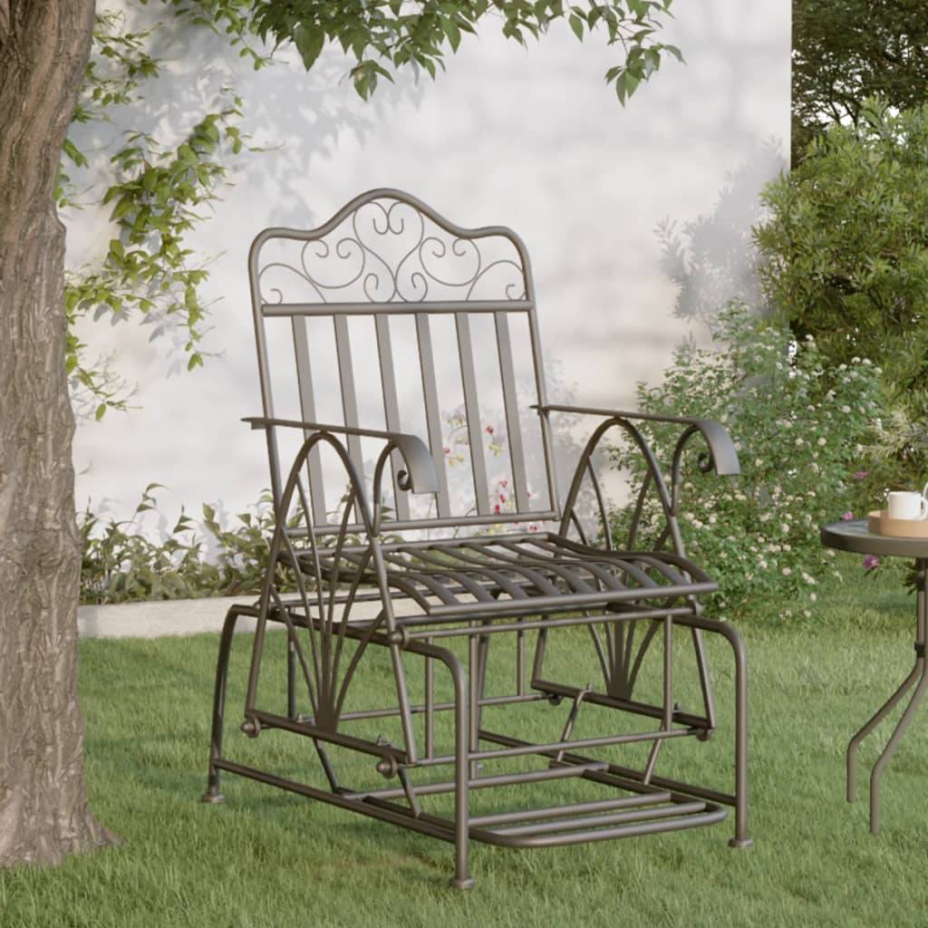 Banc de jardin | Banc coulissant 61 cm Noir Acier Maison Chic - Image 2