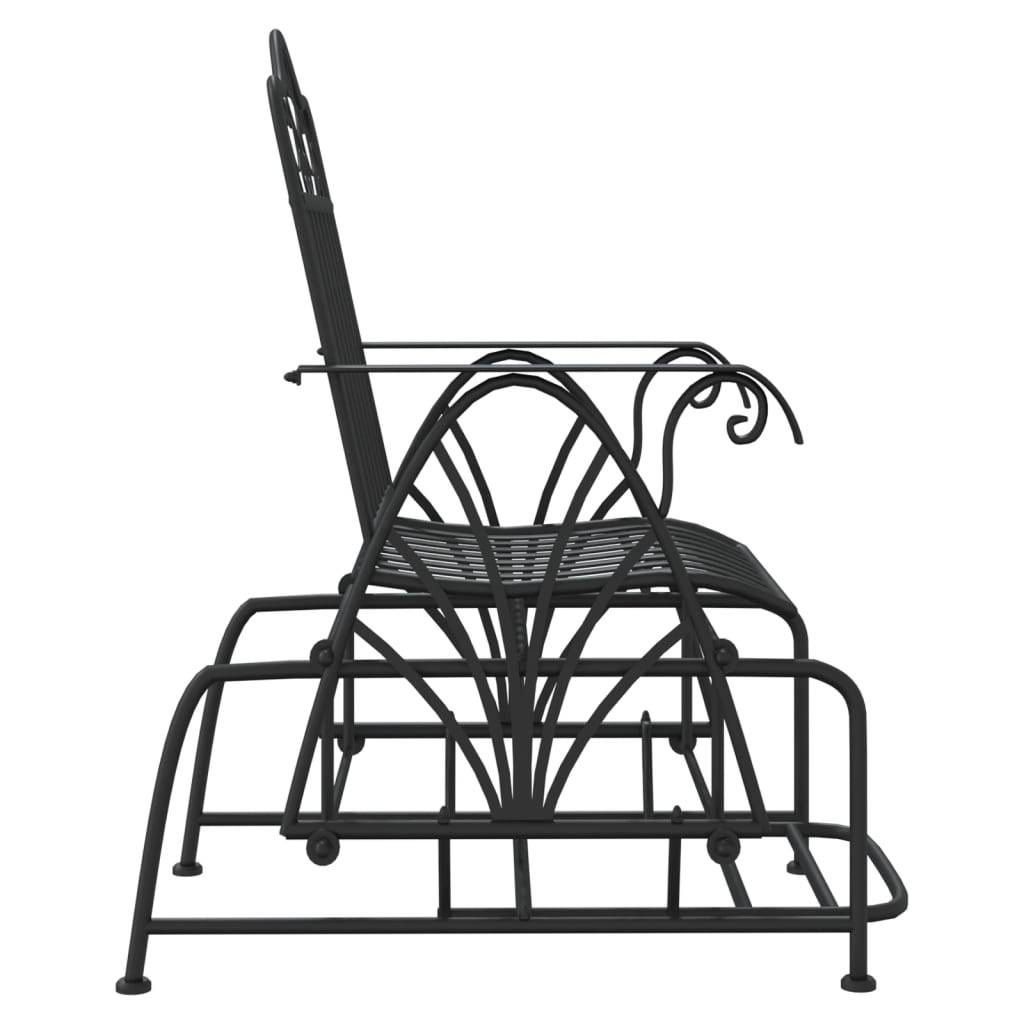 Banc de jardin | Banc coulissant 61 cm Noir Acier Maison Chic - Image 4