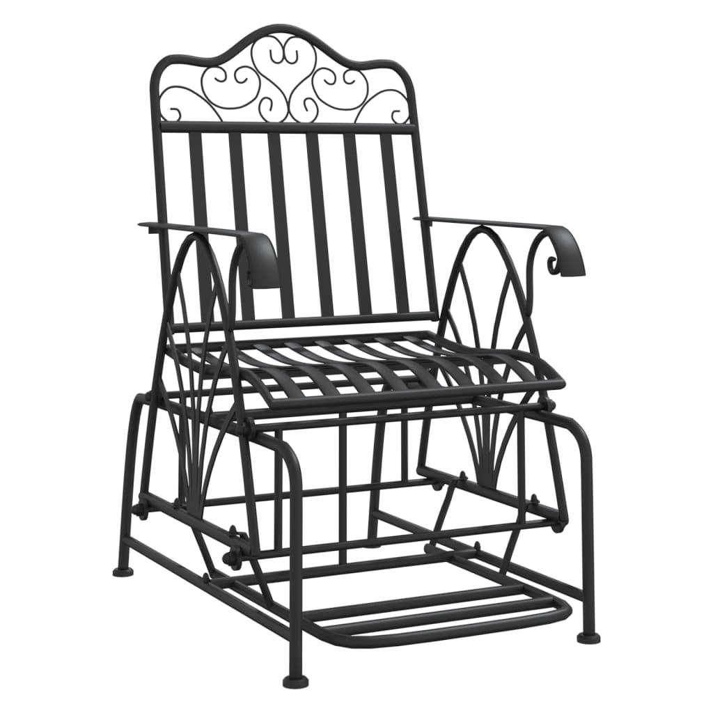 Banc de jardin | Banc coulissant 61 cm Noir Acier Maison Chic - Image 1