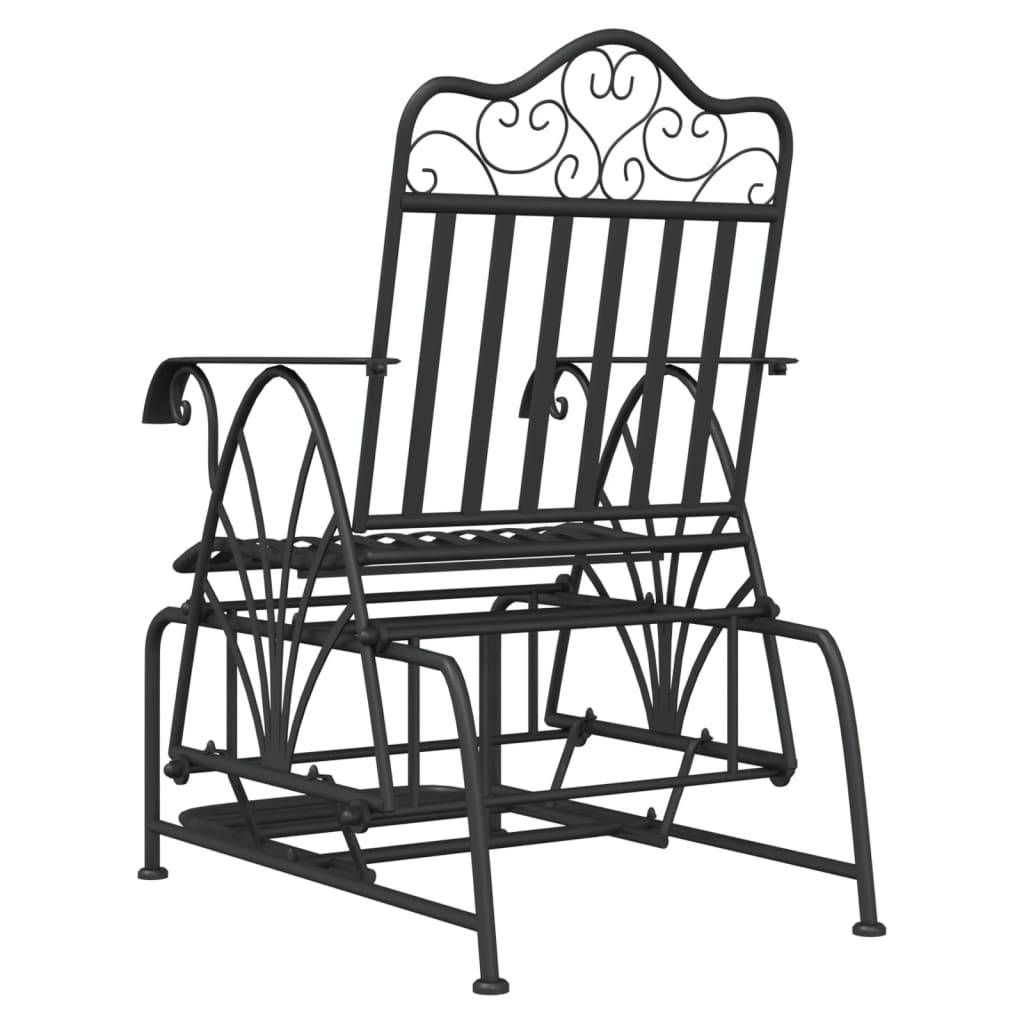 Banc de jardin | Banc coulissant 61 cm Noir Acier Maison Chic - Image 5