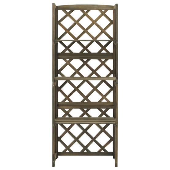 Treillis de Jardin avec Étagères Bois Sapin Massif Gris 55x140cm - ComfortXL Outdoor Living - Image 2