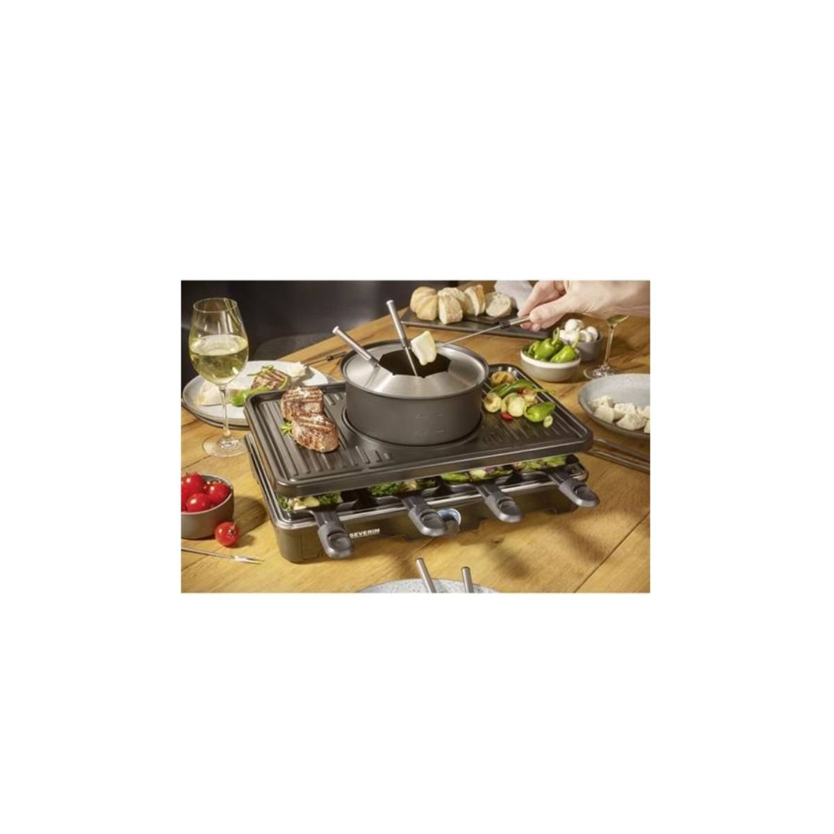 Severin - Appareil a Raclette  et fondue SEVERIN - RG2347 - Jusqu'a 8 personnes - 1400W - Image 2