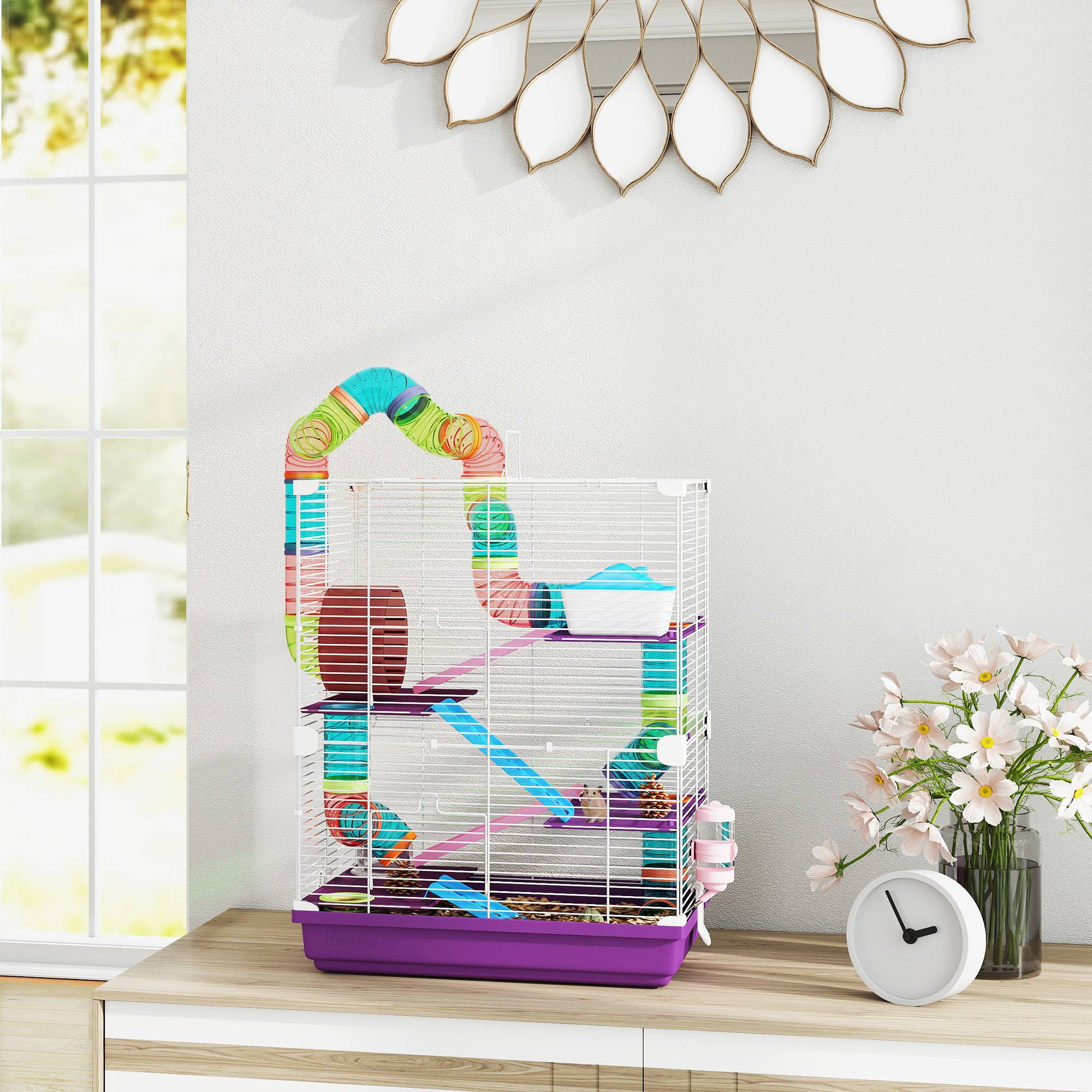 Cage rongeur métal pour appartement avec tubes 46x58cm Violet - ComfortXL Outdoor Living - Image 4