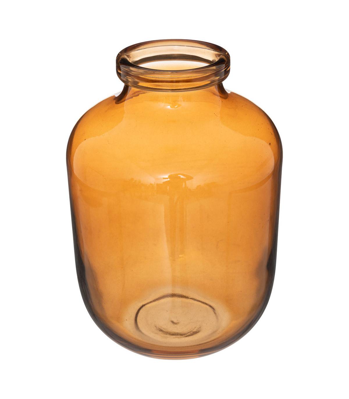 Vase esprit retour de brocante en Verre Ambre H 23 cm