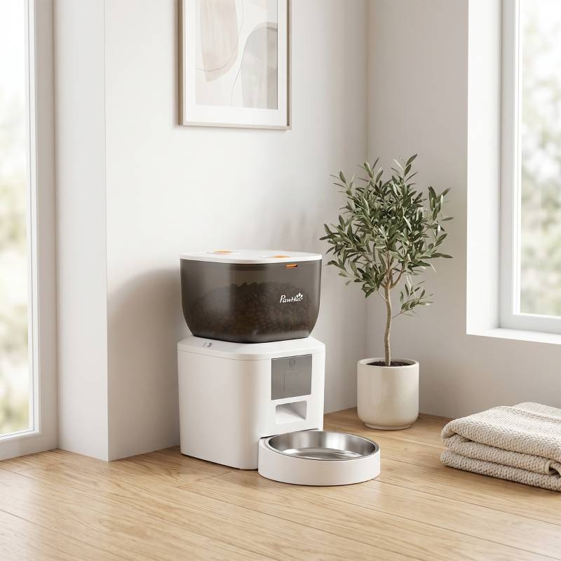 ComfortXL - Distributeur automatique croquettes avec gamelle inox pour chat et chien connecté WiFi 4L Blanc - ComfortXL Outdoor Living - Image 8