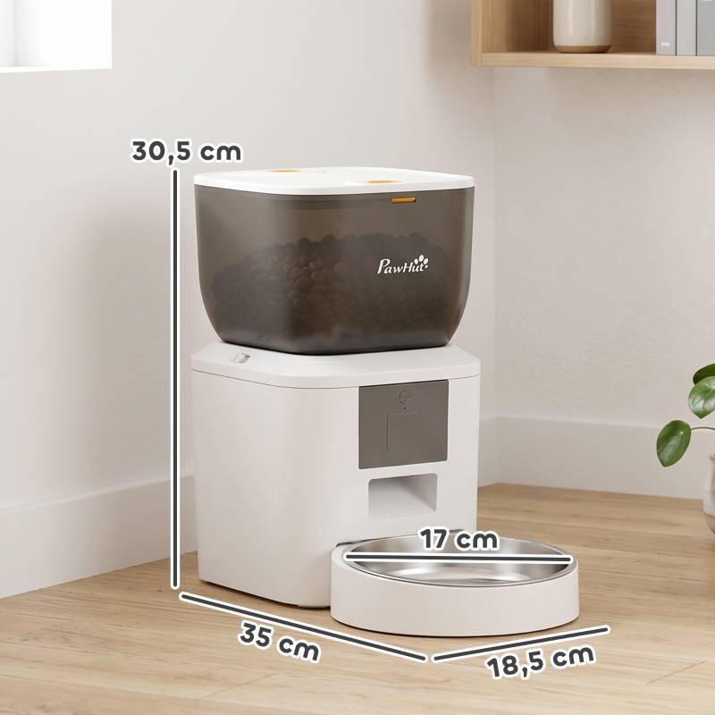ComfortXL - Distributeur automatique croquettes avec gamelle inox pour chat et chien connecté WiFi 4L Blanc - ComfortXL Outdoor Living - Image 3