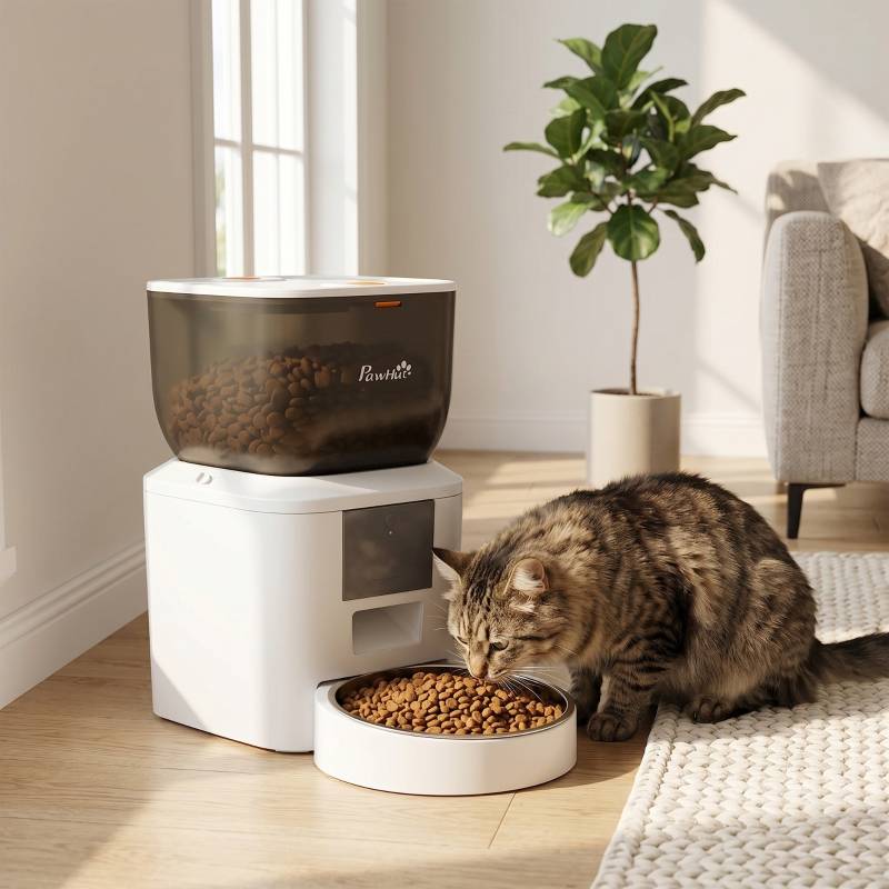 ComfortXL - Distributeur automatique croquettes avec gamelle inox pour chat et chien connecté WiFi 4L Blanc - ComfortXL Outdoor Living - Image 2