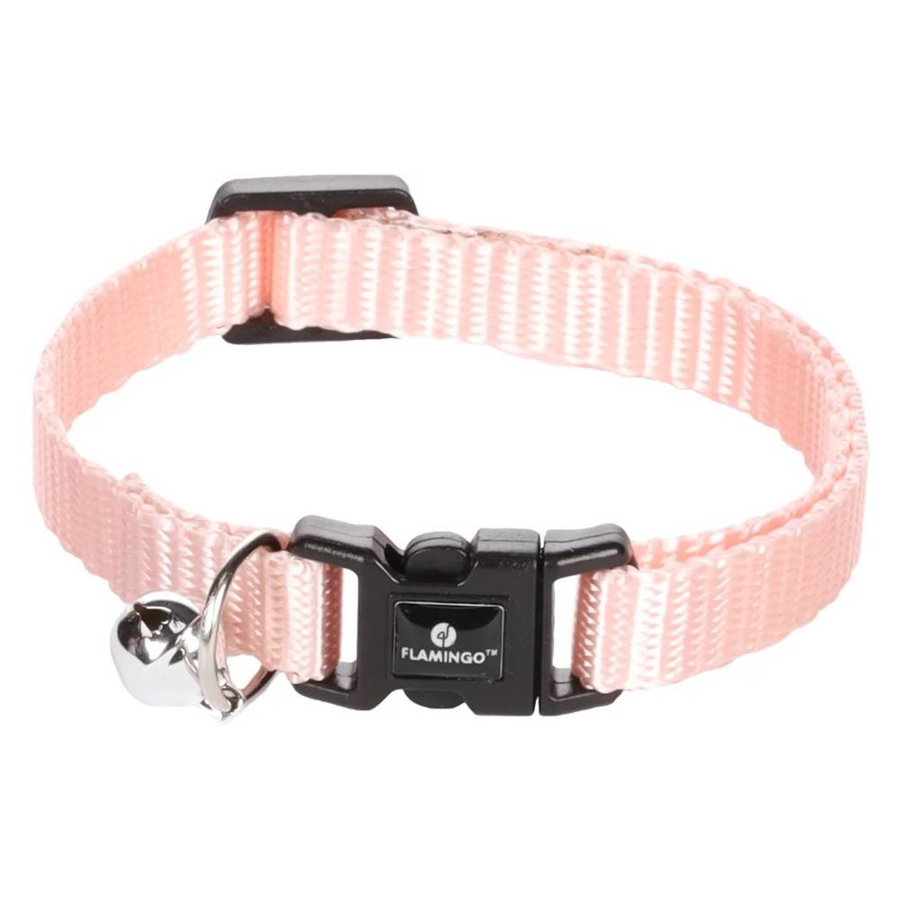 Collier réglable de 19 à 30 cm rose clair avec clochette pour chat - Imagen 1