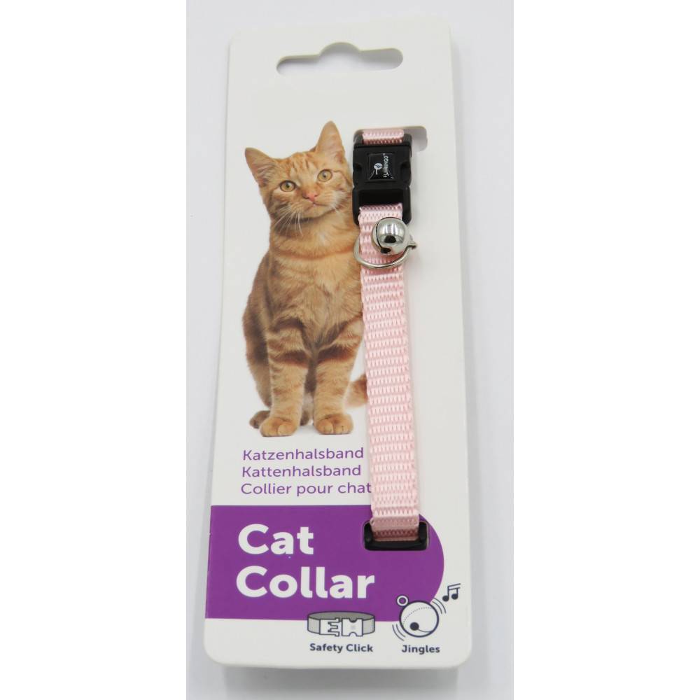 Collier réglable de 19 à 30 cm rose clair avec clochette pour chat - Imagen 3