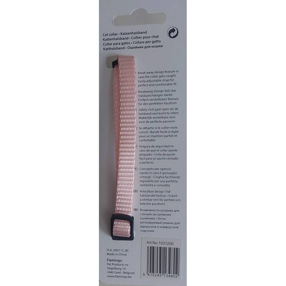 Collier réglable de 19 à 30 cm rose clair avec clochette pour chat - Imagen 4