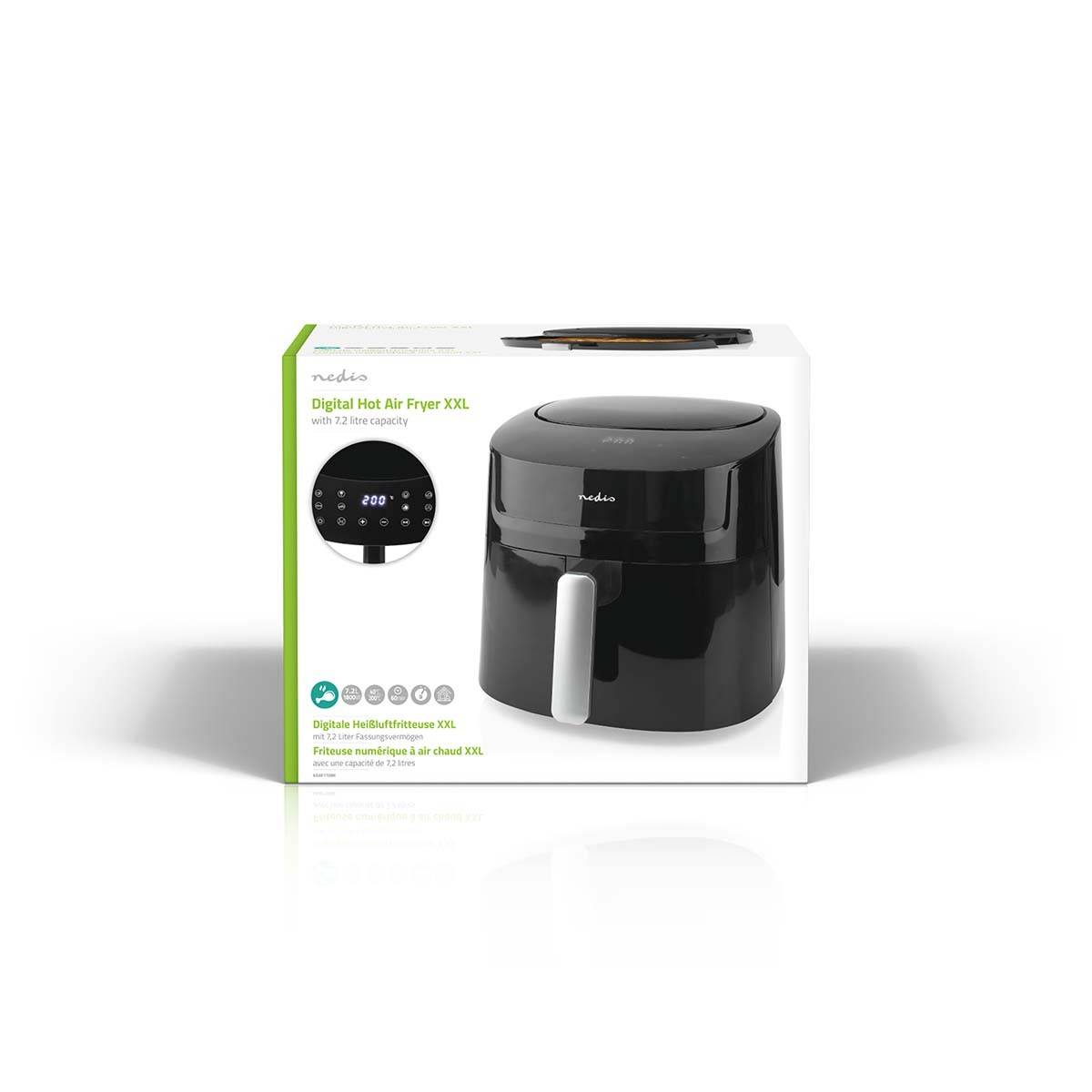 Friteuse à air chaud Air fryer Numérique 7.2L sans huile 1800W NEDIS - Imagen 4