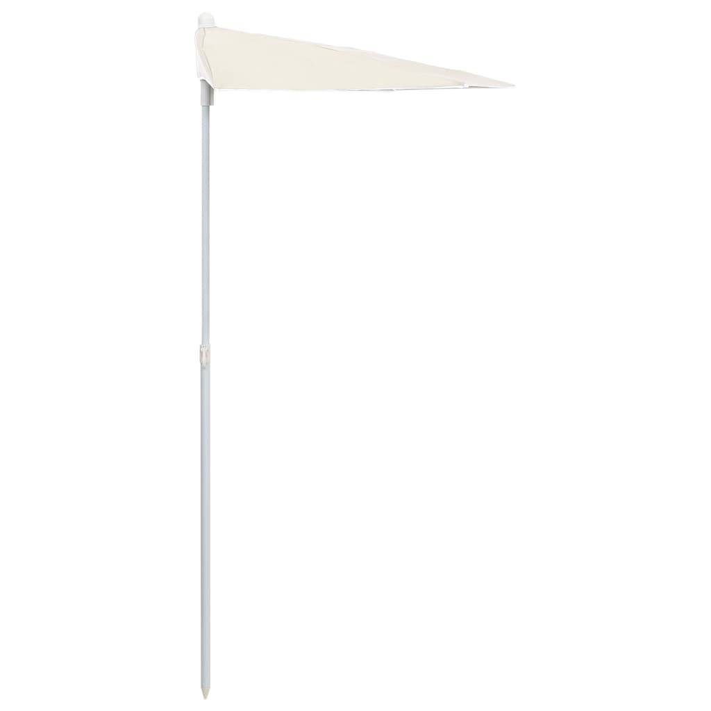 Maison Chic - Demi-parasol de jardin - Parasol d'extérieur avec mât 180x90 cm sable P153 - Image 5