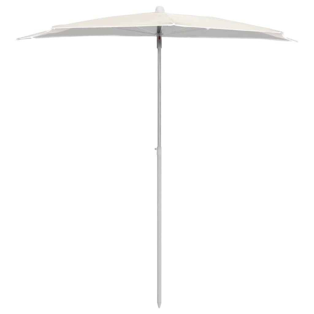 Maison Chic - Demi-parasol de jardin - Parasol d'extérieur avec mât 180x90 cm sable P153 - Image 3