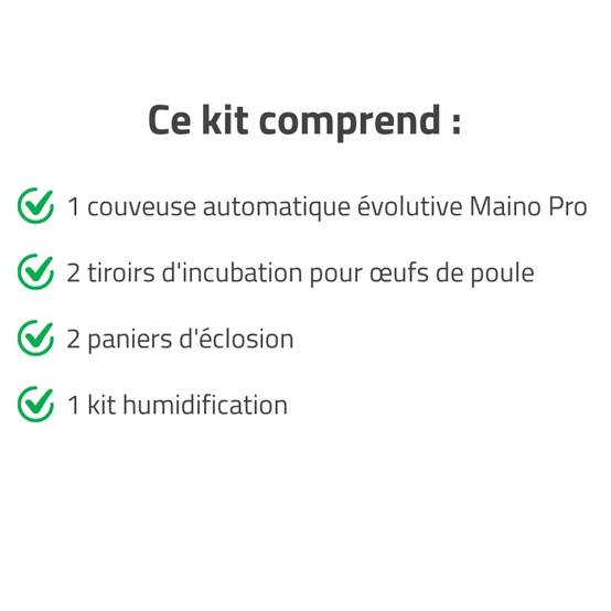 Couveuse + 2 Tiroirs caille à poule + 2 Paniers d'éclosion + 1 Kit humidification MAINO - Image 2