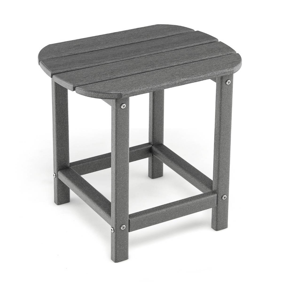 Table Basse d'Extérieur Table de Jardin Adirondack PEHD Antirouille et Imperméable 48x37x46cm Gris - Image 2
