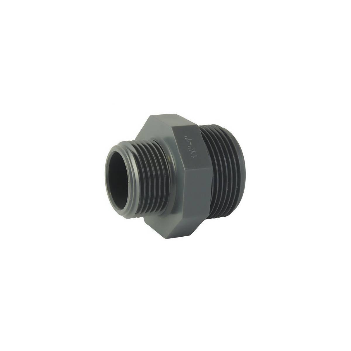 Codital - Mamelon réduit Mâle-Mâle PVC-U à visser PN16 : Adaptateur fileté - 3/8'' - Imagen 1