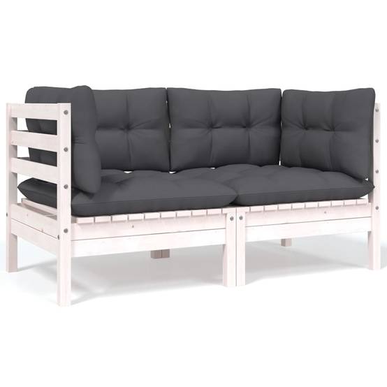 Ensemble Salon de Jardin 7pcs en Bois Blanc, Canapés Modulables et Table Basse, Pin Massif Traité – ComfortXL Outdoor Living - Image 6