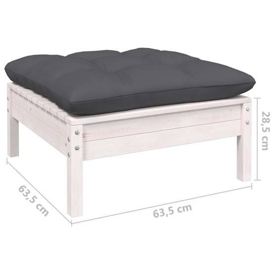 Ensemble Salon de Jardin 7pcs en Bois Blanc, Canapés Modulables et Table Basse, Pin Massif Traité – ComfortXL Outdoor Living - Image 10