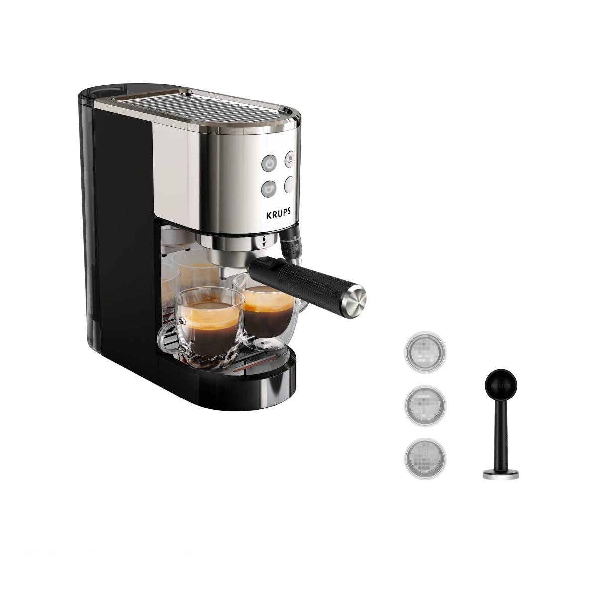 Machine à expresso 15 bars inox/noir XP444C10 Krups - Image 2