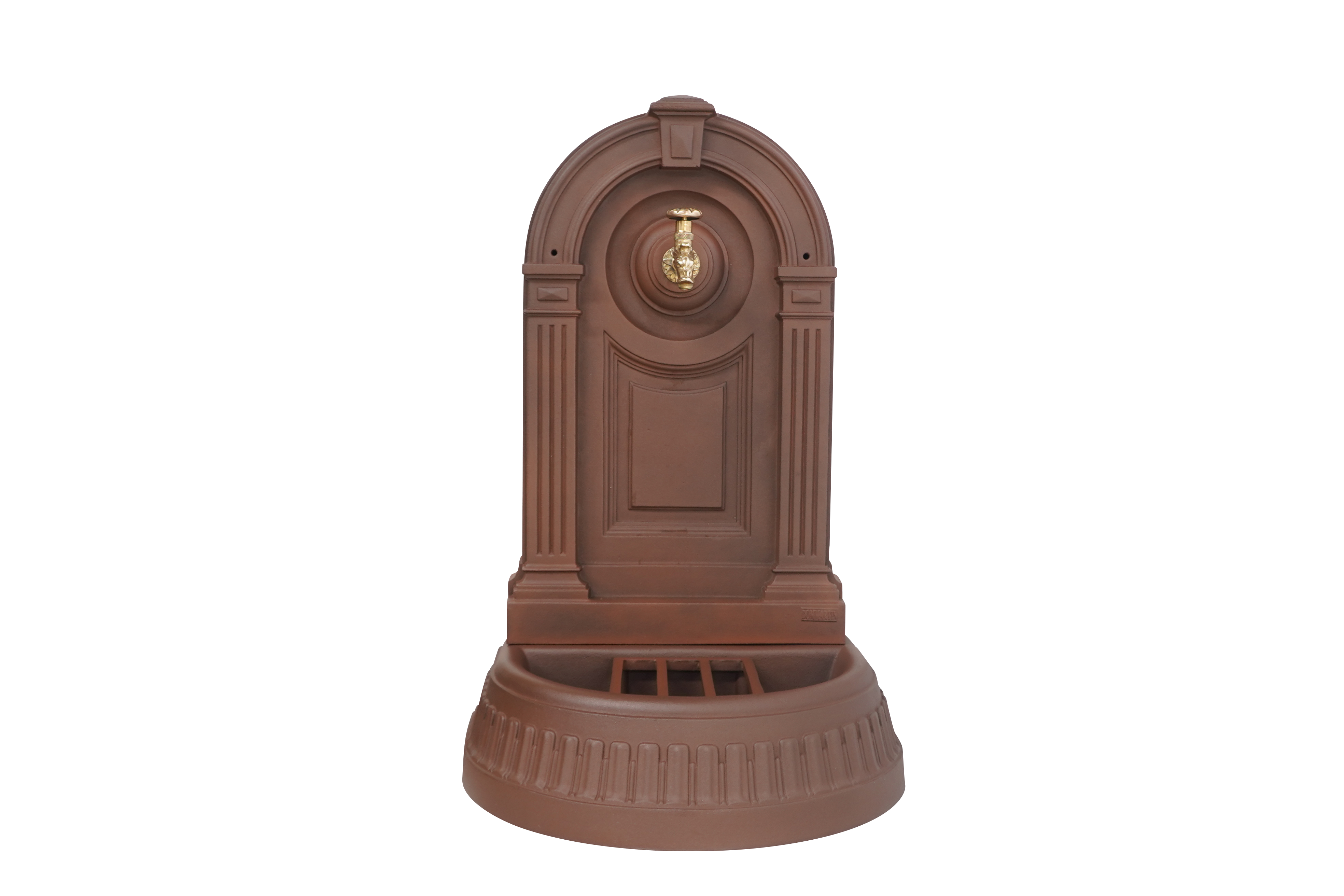 Fontaine empire brun antique avec robinet colvert Dommartin H. 98cm X L. 45cm - Imagen 1