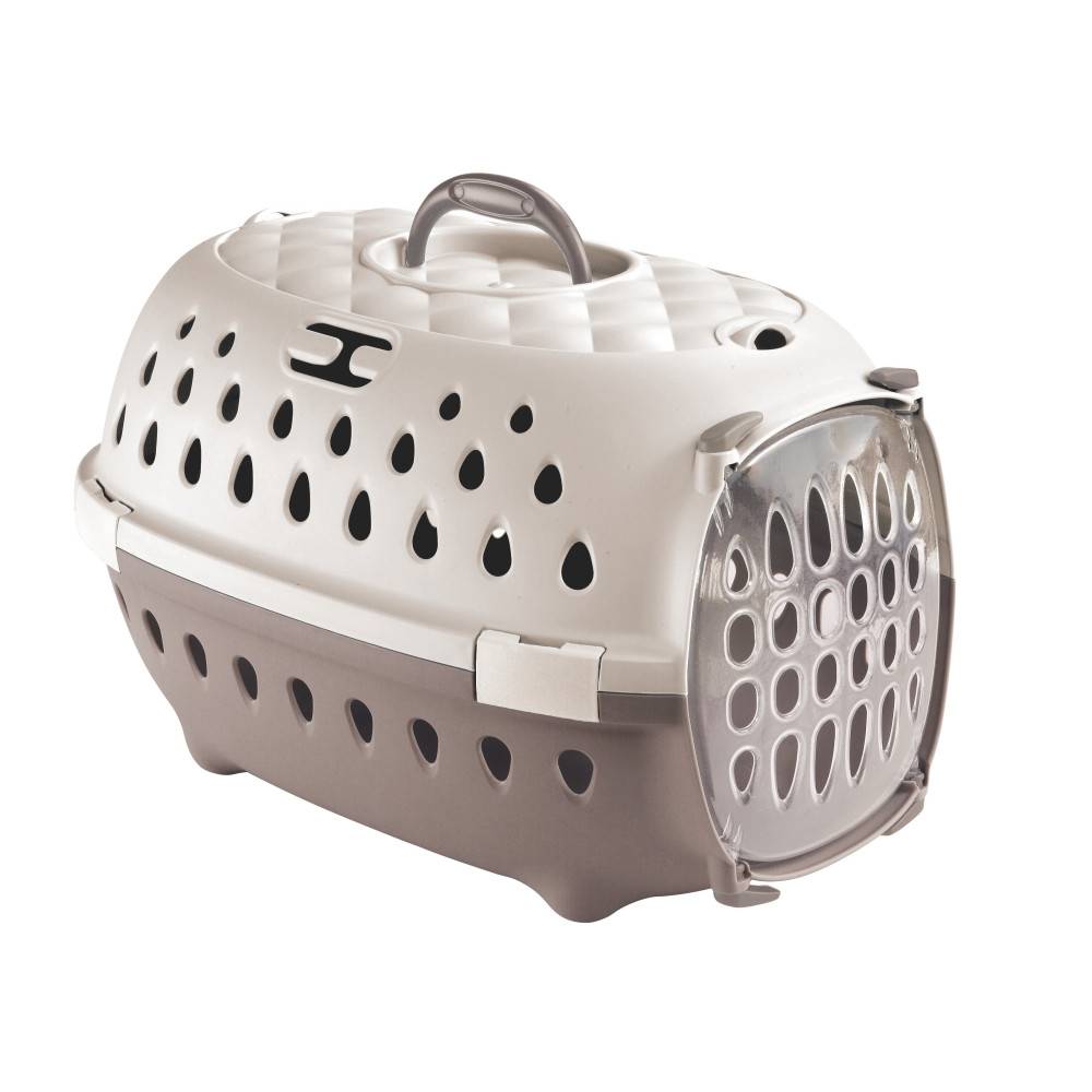 Cage de transport Smart chic Taupe max 6 kg pour petit chien et chat - Imagen 2