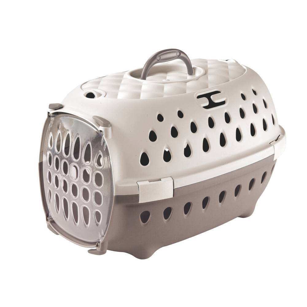 Cage de transport Smart chic Taupe max 6 kg pour petit chien et chat - Imagen 1