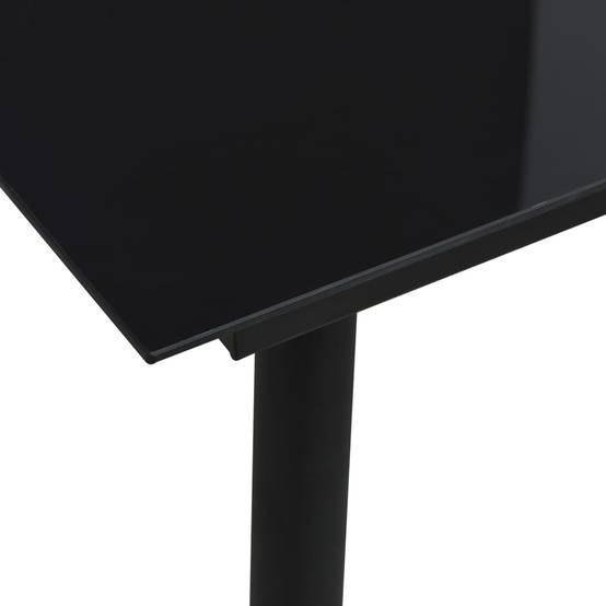 Maison Chic - Table à dîner de jardin - Table d'extérieur - Table de jardin Noir 80x80x74 cm Acier et verre-JU1776 - Image 3