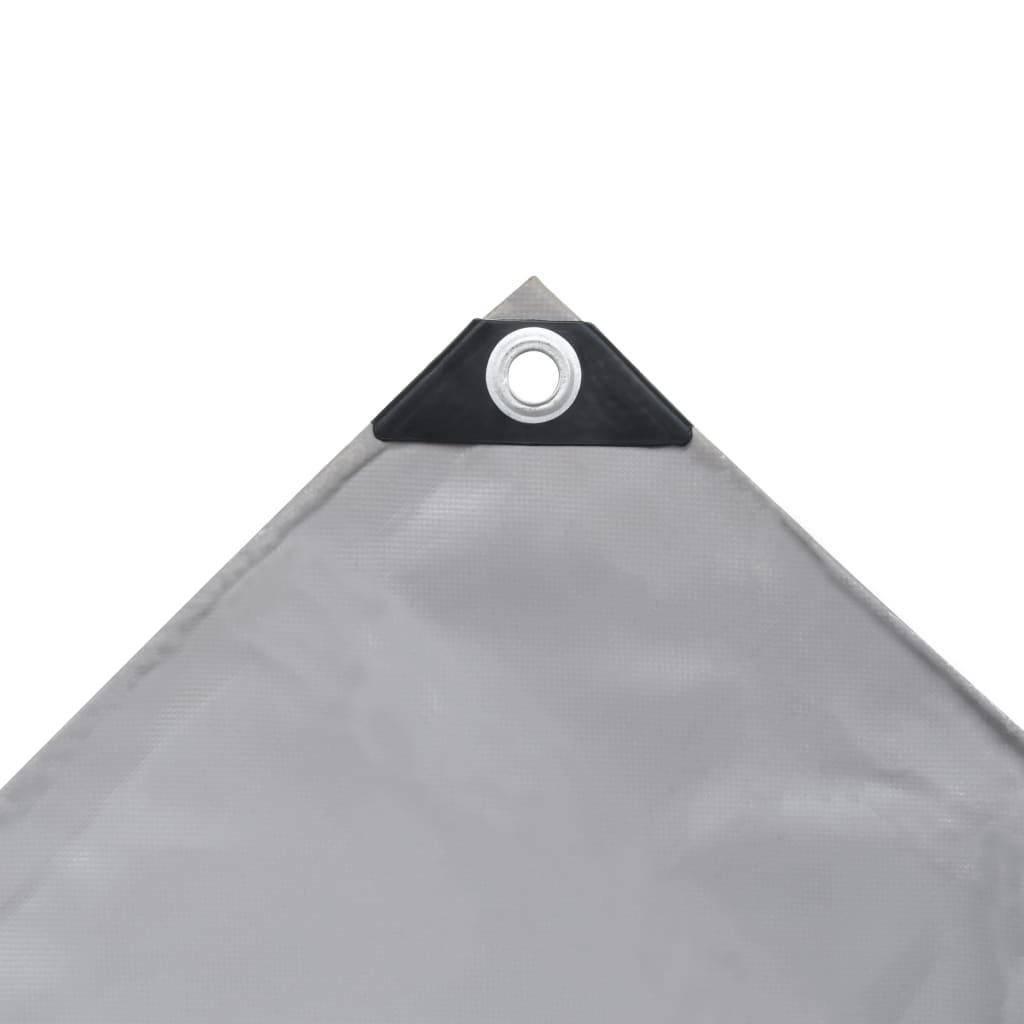 Helloshop26 - Bâche couverture de protection housse de protection imperméable contre UV camping meubles de jardin voitures bateau extérieur 6 x 8 m gris - Imagen 3