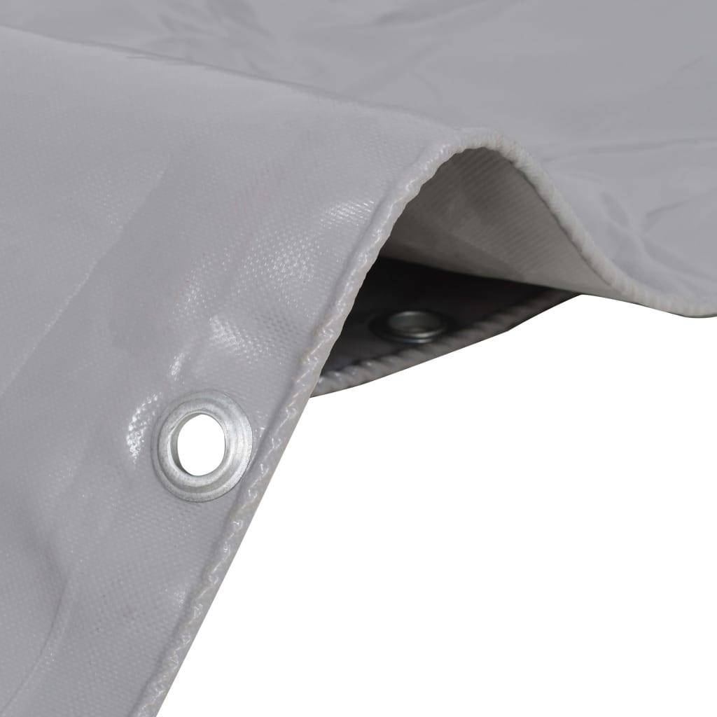 Helloshop26 - Bâche couverture de protection housse de protection imperméable contre UV camping meubles de jardin voitures bateau extérieur 6 x 8 m gris - Imagen 2