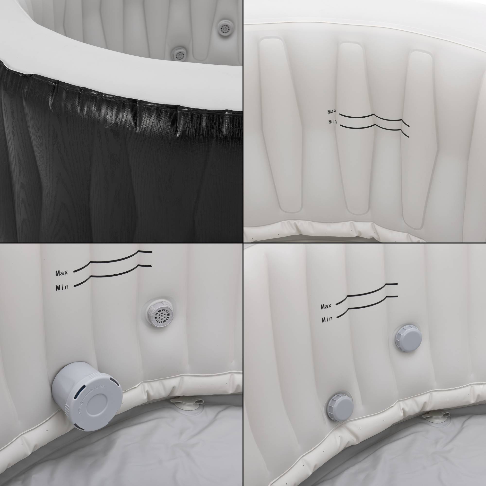 Casa.Pro - Spa gonflable Carbone pour 3 personnes noir blanc pro.tec - Imagen 7