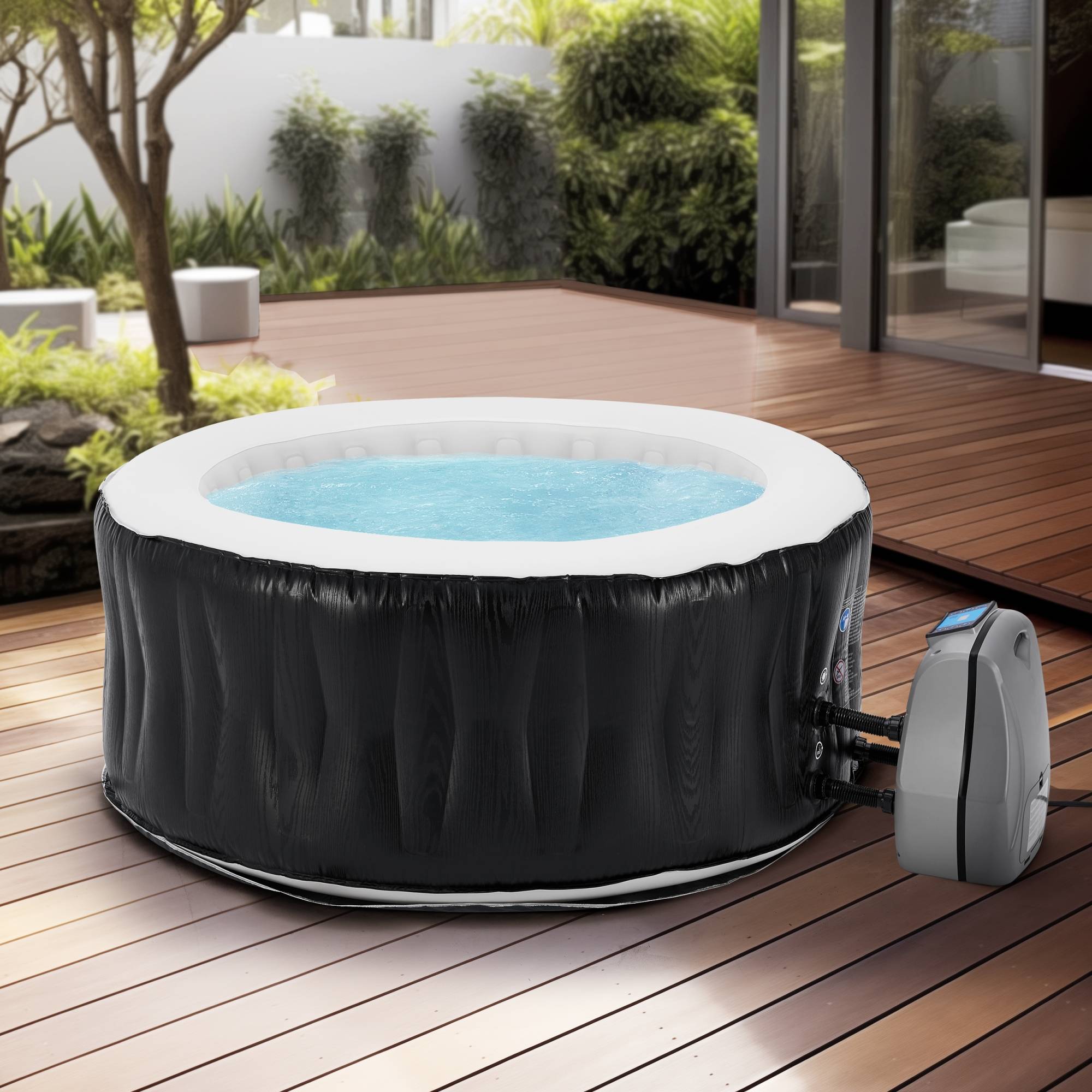 Casa.Pro - Spa gonflable Carbone pour 3 personnes noir blanc pro.tec - Imagen 2