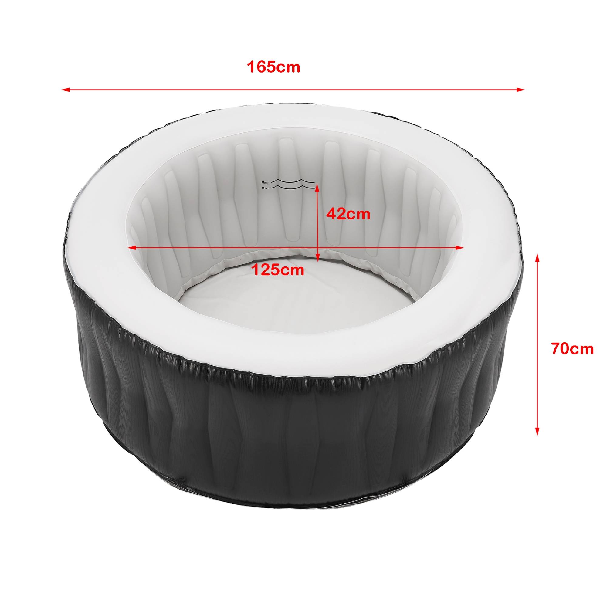 Casa.Pro - Spa gonflable Carbone pour 3 personnes noir blanc pro.tec - Imagen 3