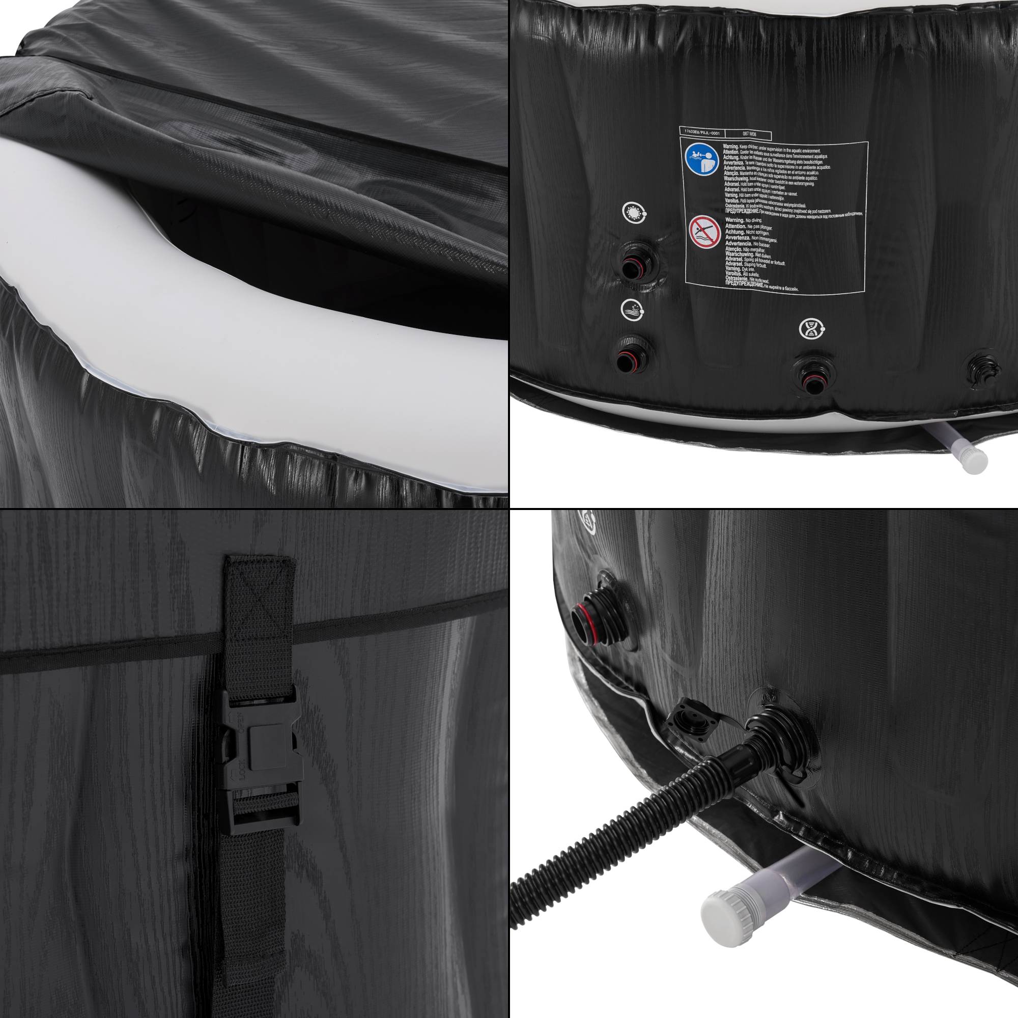 Casa.Pro - Spa gonflable Carbone pour 3 personnes noir blanc pro.tec - Imagen 8