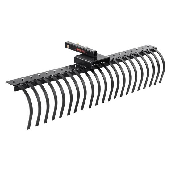 VEVOR Rateau paysager remorque, 1524 mm, 21 dents acier. Pour tracteur, feuilles, aiguilles pin. - Image 1